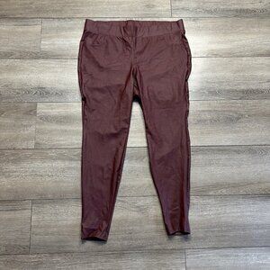 Torrid Faux Leather Pants Womens Size 2 Root Beer Stretch Shapewear